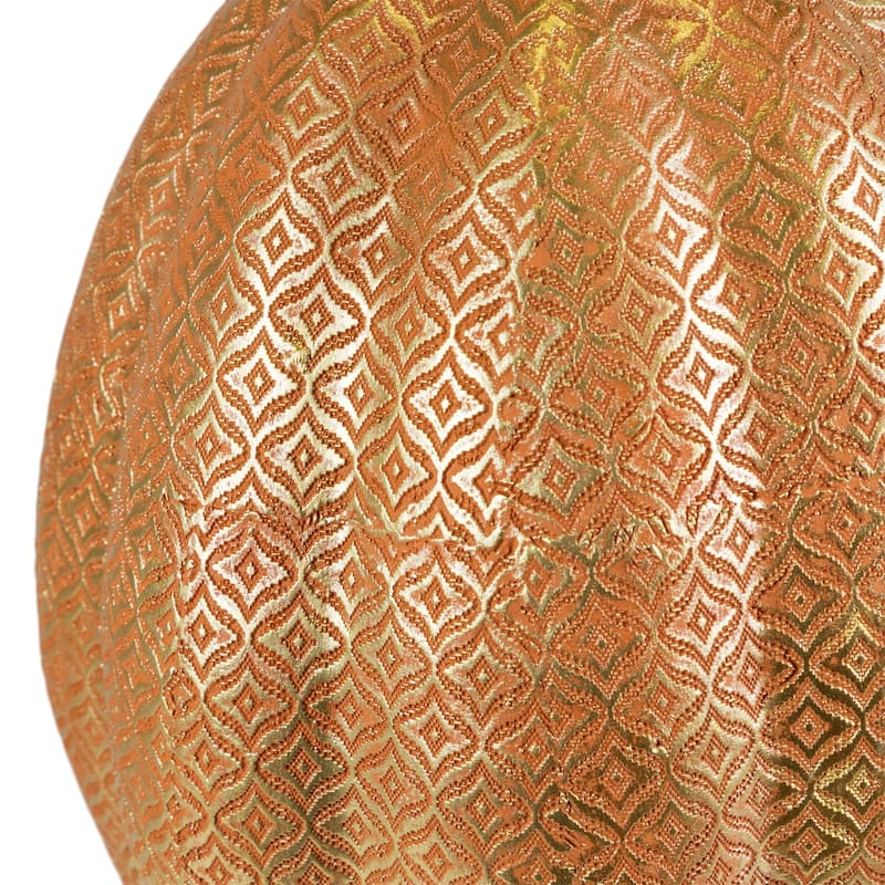 9.75-Inch Gold and Orange Textured Pumpkin Fall Decoration