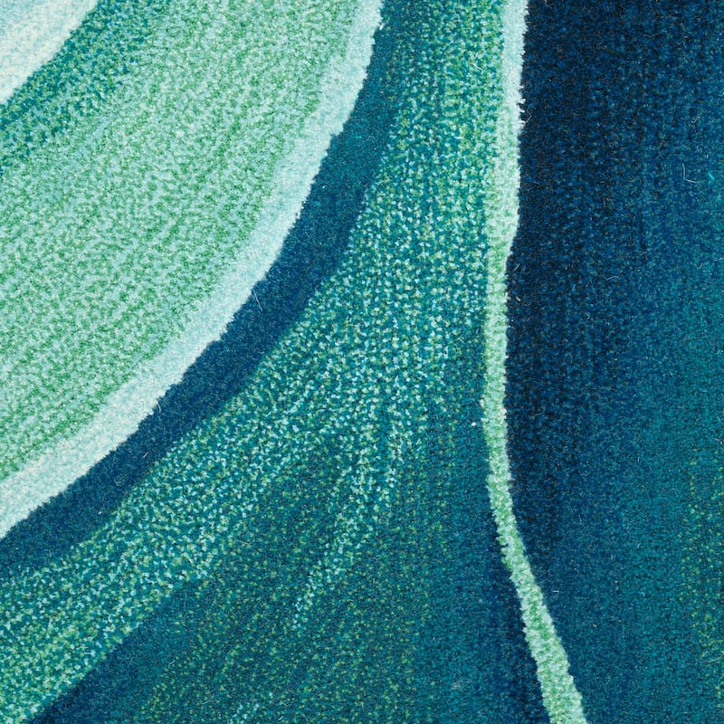 Nourison Prismatic Silver Green Modern Luxe Hand-Tufted Indoor Rug