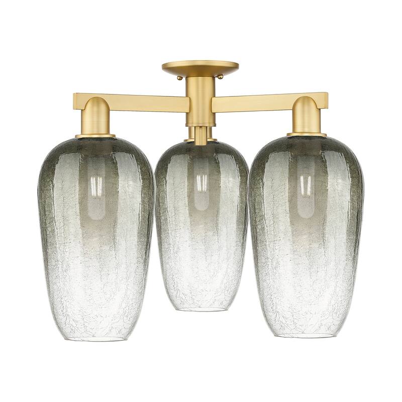 Innovations Lighting Downtown Urban - Brookhaven Flute - 3 Light 25" Semi-Flush Mount