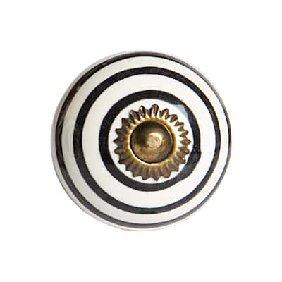 HomeRoots 1.5" X 1.5" X 1.5" Ceramic Metal Multicolor 12 Pack Knob - 1.50 in. x 1.50 in. x 1.50 in.