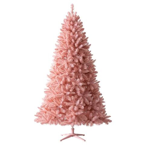 Treetopia Pretty in Pink 7 Foot Artificial Unlit Christmas Holiday Tree w/ Stand - 30