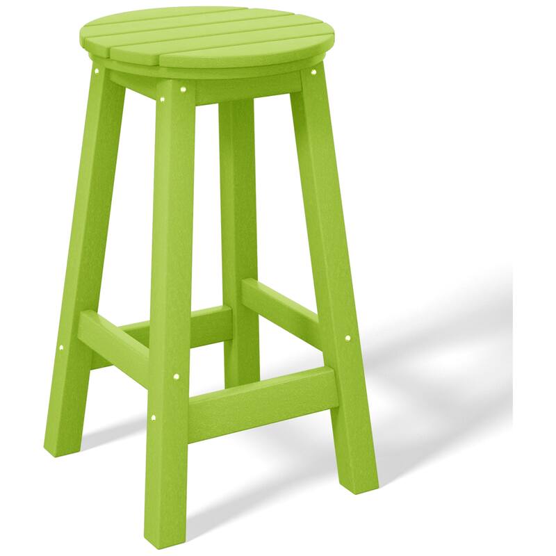 Laguna Hdpe All Weather Outdoor Patio 24" Round Counter Stool - Lime