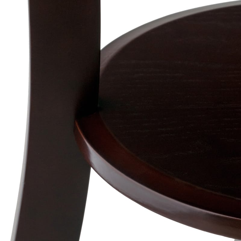 Sasha Round Accent Table, Cappuccino - 20"W x 20"D x 27"H.