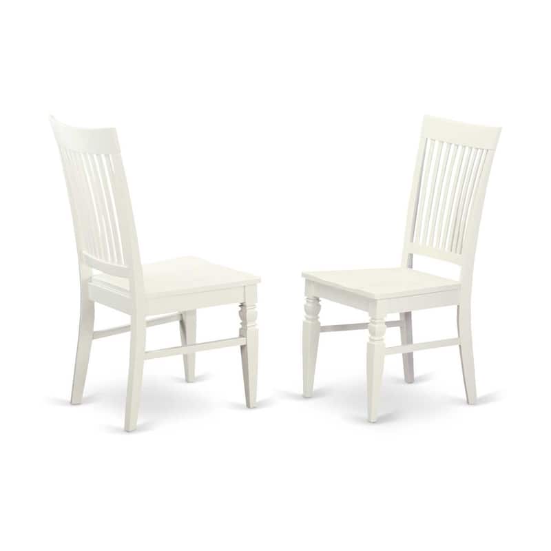 HomeStock 3-Pc Linen White Finish Solid Wood Top with Dropleaf Dining Table Set