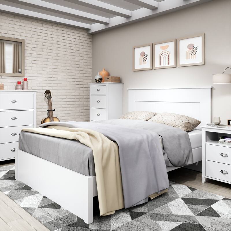 Prepac 2 Drawer Accent Table in White