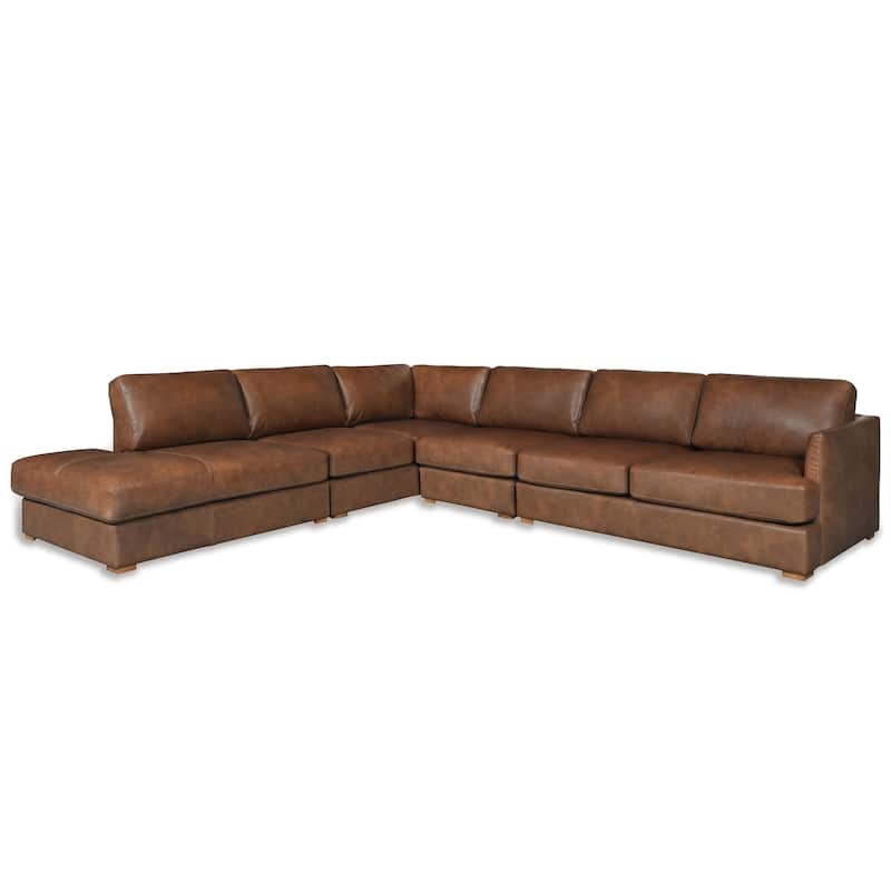 SAFAVIEH Couture Gustav Leather Corner Sectional - 162"W x 87"D x 31"H