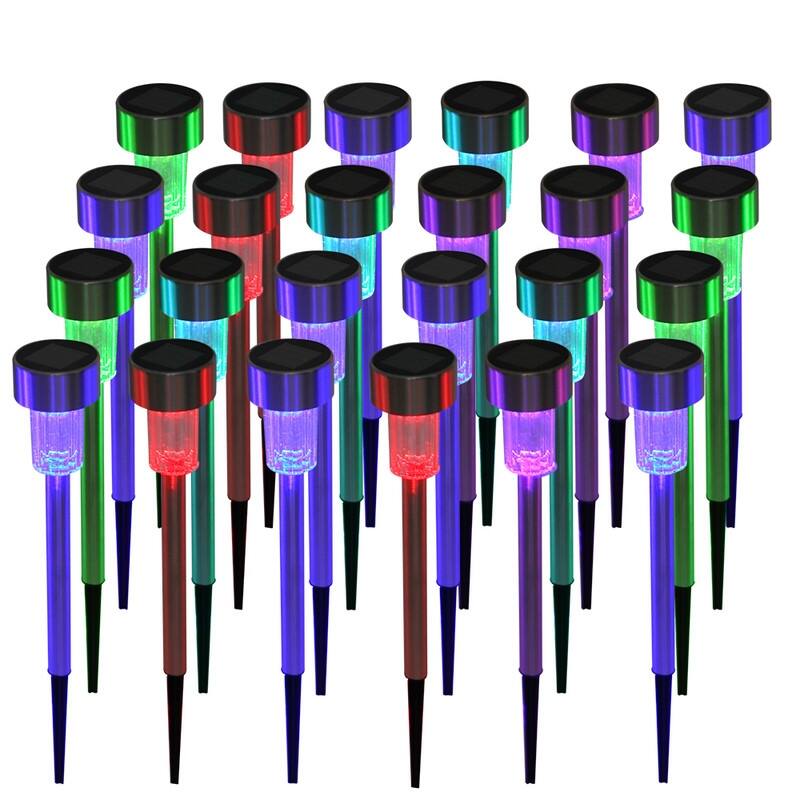 24-Piece 5W High Brightness Solar Power LED Lawn Lamps (Cold White/Warm White/Colorful) - Colorful