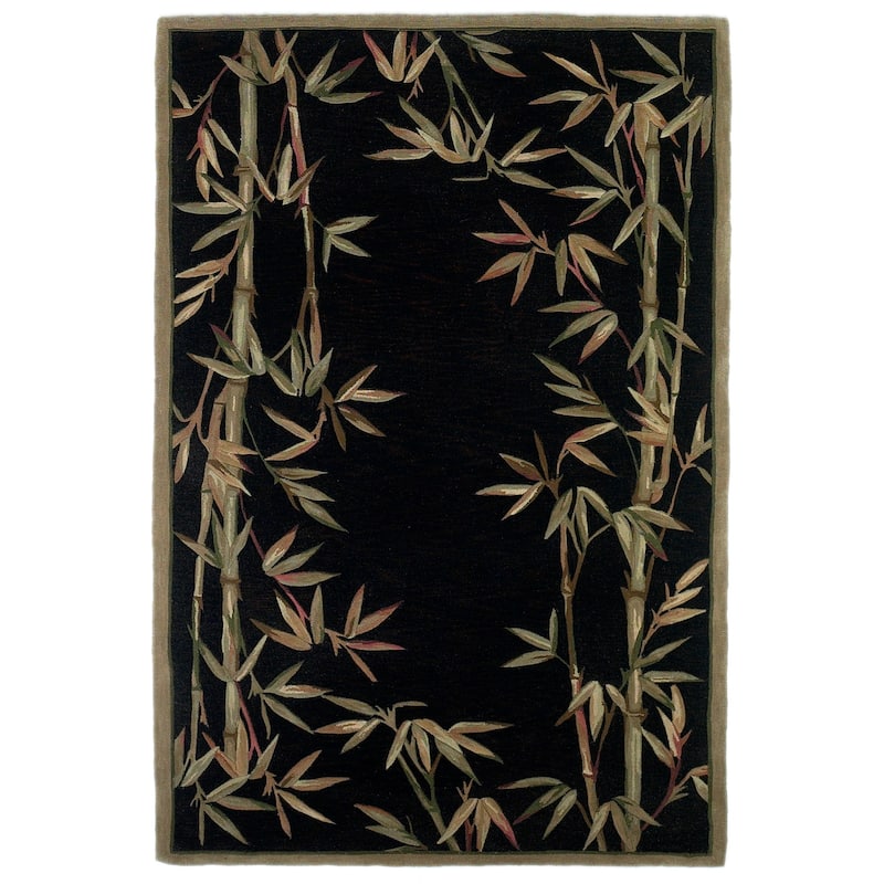 Domani Classics Hand-tufted Wool Bamboo Shoot Area Rug - 8'6" x 11'6" - Black