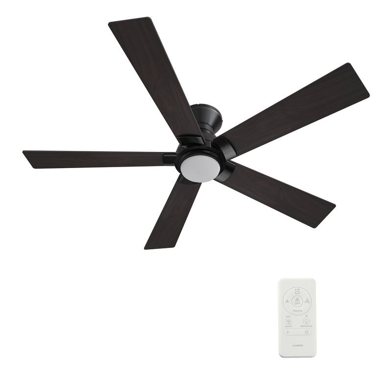 CARRO Joule 52" 5-Blade Smart Ceiling Fan with Light and Remote - Black/Walnut