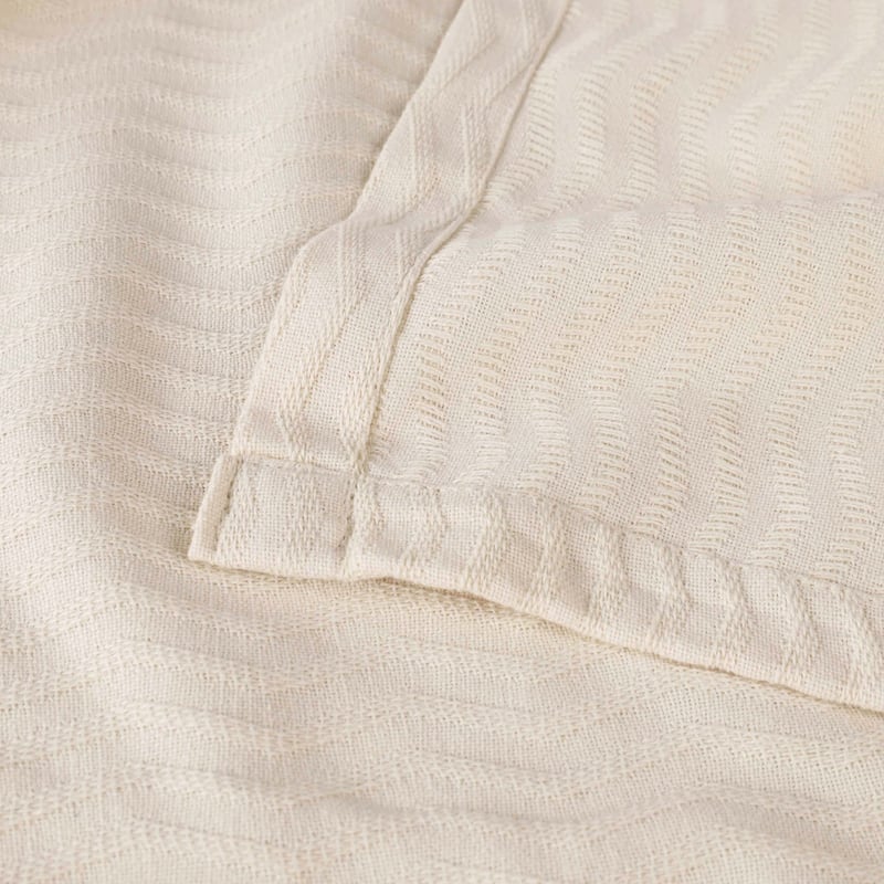 Superior Jena Cotton Textured Chevron Lightweight Woven Blanket