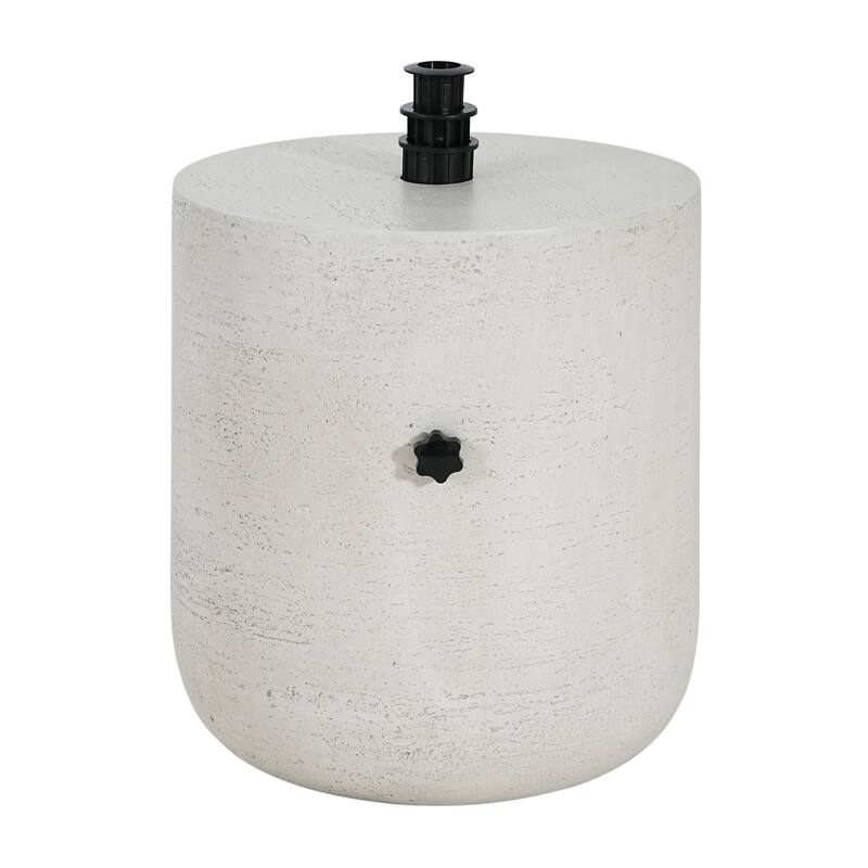 Roomfitters Olga Outdoor Patio Side Table Umbrella Base with Sand Filling Design, MGO Lime White Concrete Look