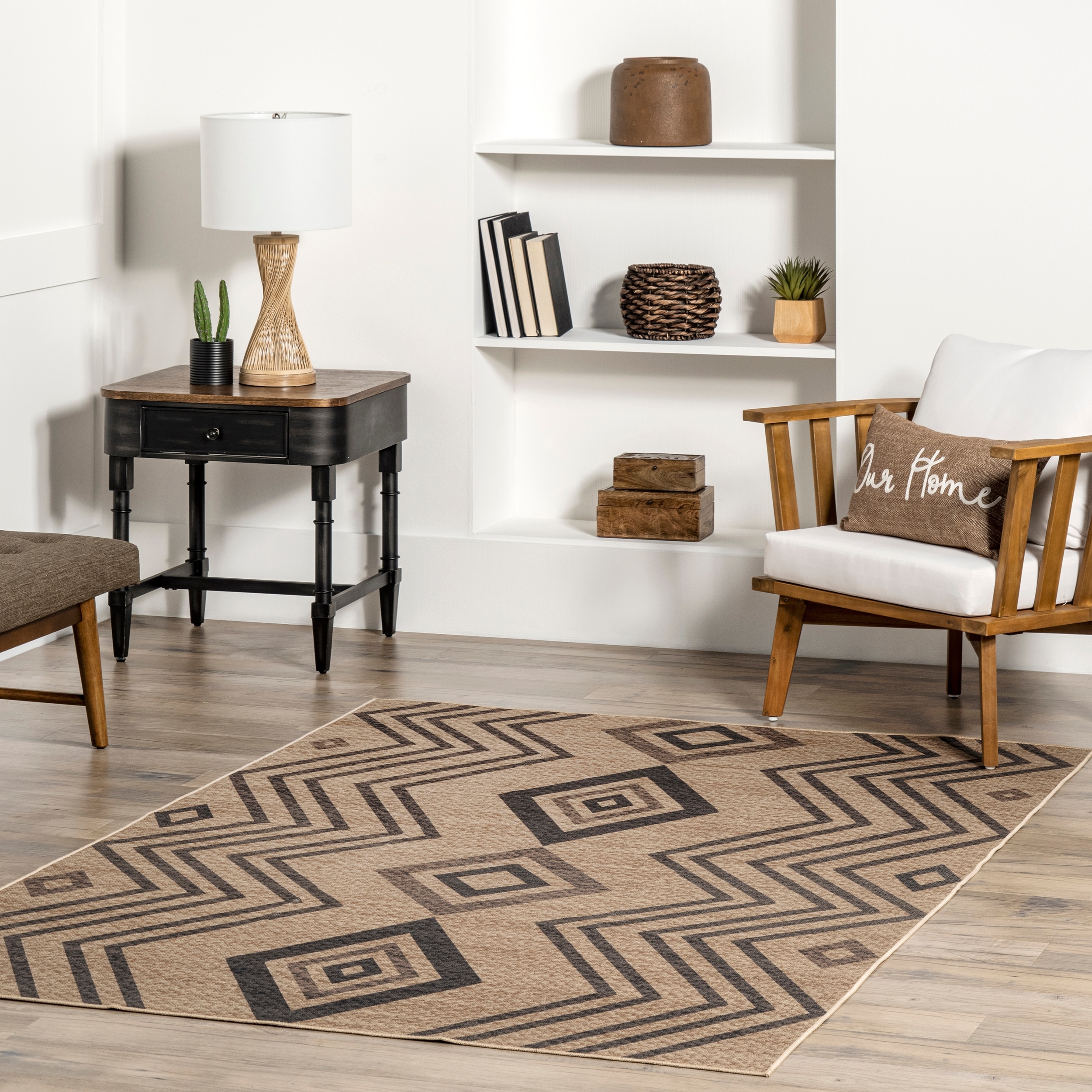 Nuloom Kasie SuperiorWash Geometric Stripes Easy-Jute Machine Washable Area Rug