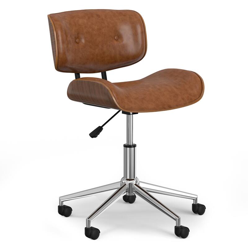 WYNDENHALL Perry Swivel Adjustable Executive Computer Bentwood Office Chair - 22 W x 25 D x 34.1 H