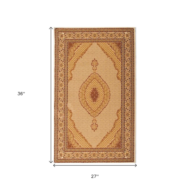 HomeRoots Oriental Traditional Rectangle Area Rug - 36 in. x 27 in. x 0.35 in.