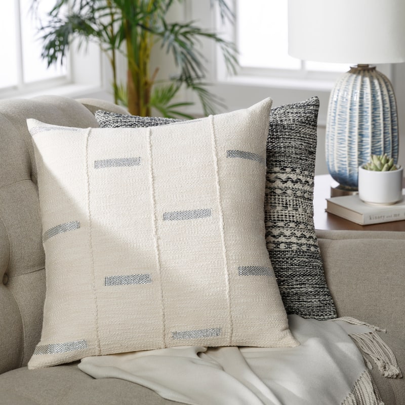 Olafae Country Throw Pillow with Metallic Accents - 22"H x 22"W - Down