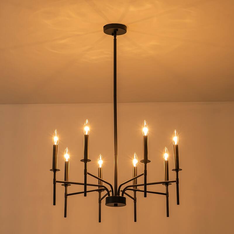 Starsky 8-Light 27'' Traditional Classic Candle Farmhouse Chandelier