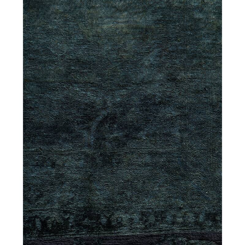 Overdyed One-of-a-Kind Hand-Knotted Area Rug - Black - 8' 10" x 11' 6"