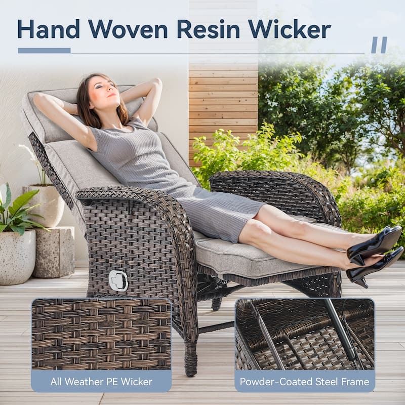 Outdoor Chaise Lounge Chair Adjustable 6-Position