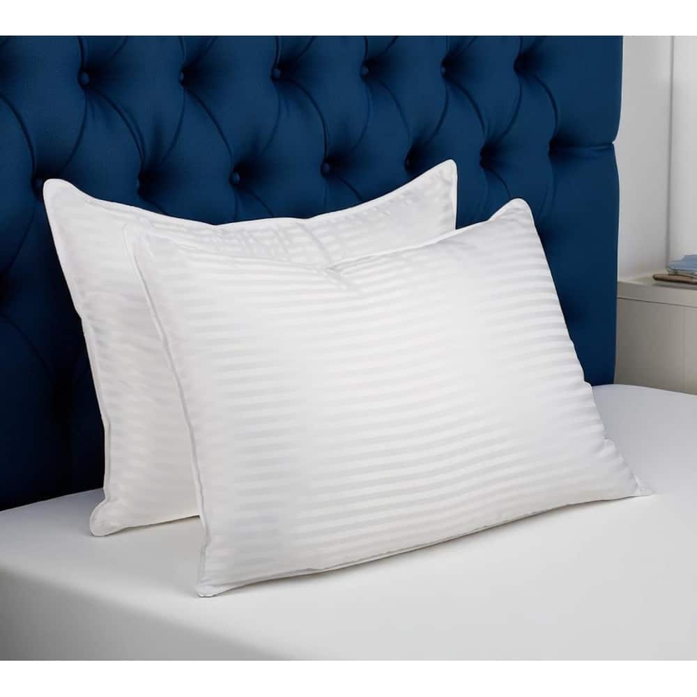 HomeRoots Set of Two Microfiber Down Alternative Medium King Size Bed Pillows - White