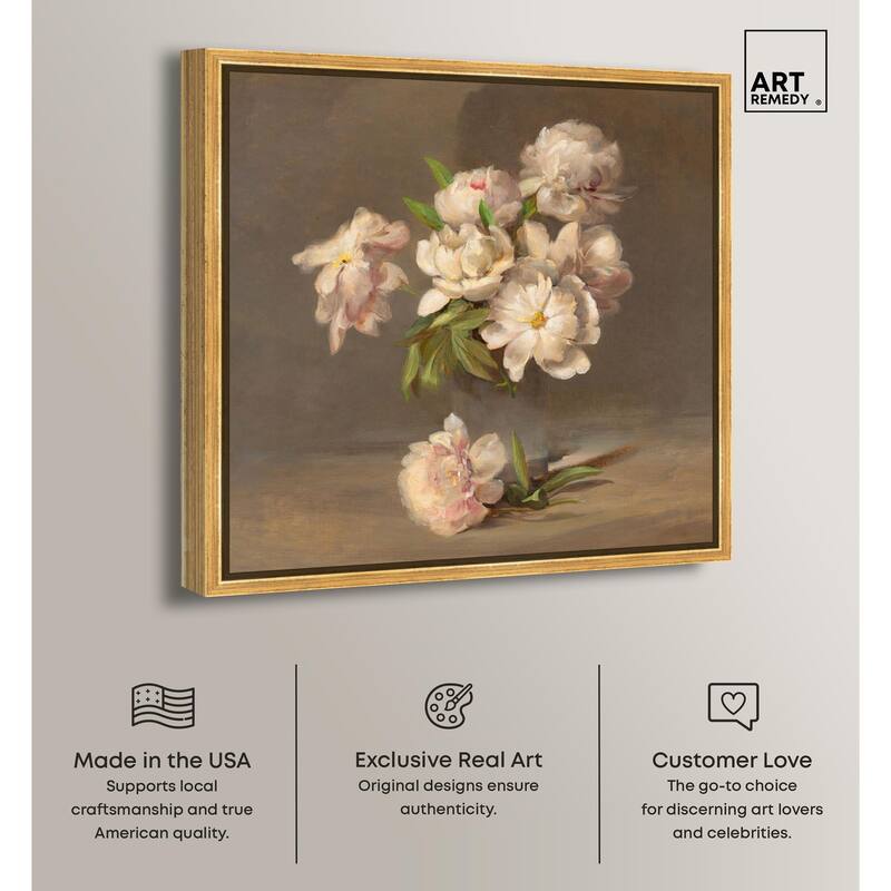 Porter Peonies in a Vase Canvas by Art Remedy