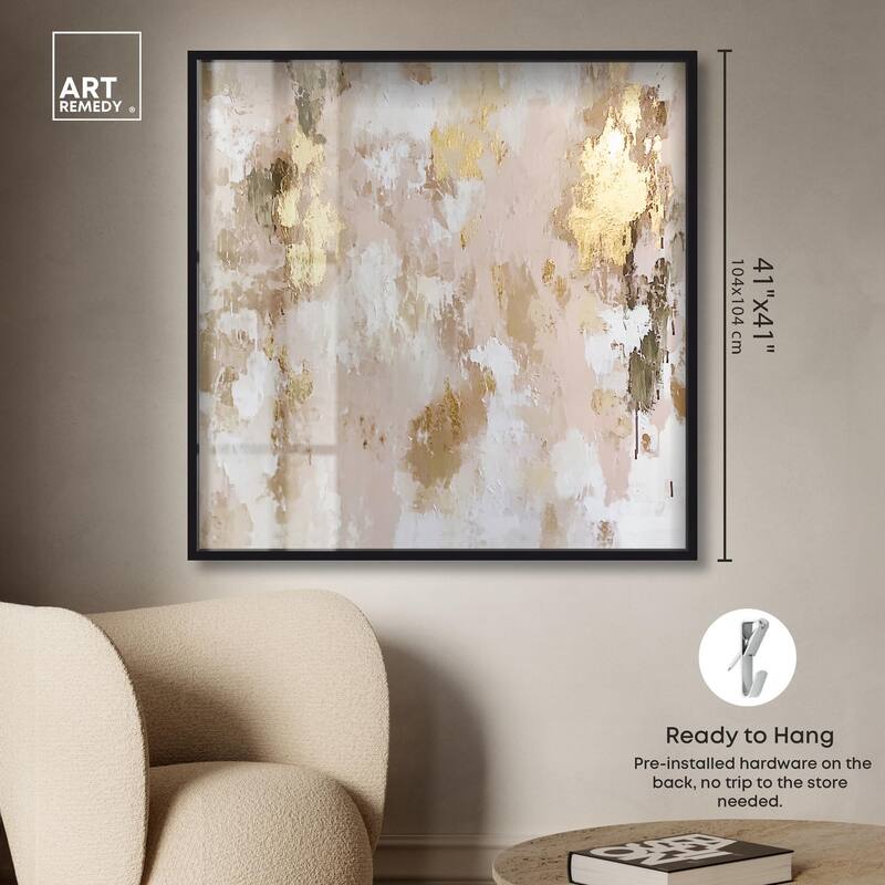 Golden Glimmer Gesture I Shadowbox by Art Remedy