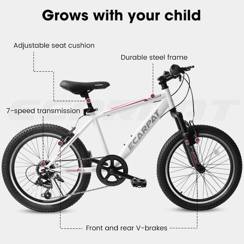 20 in Kids Montain Bike Gear Shimano 7 Speed Bike for Boys and Girls