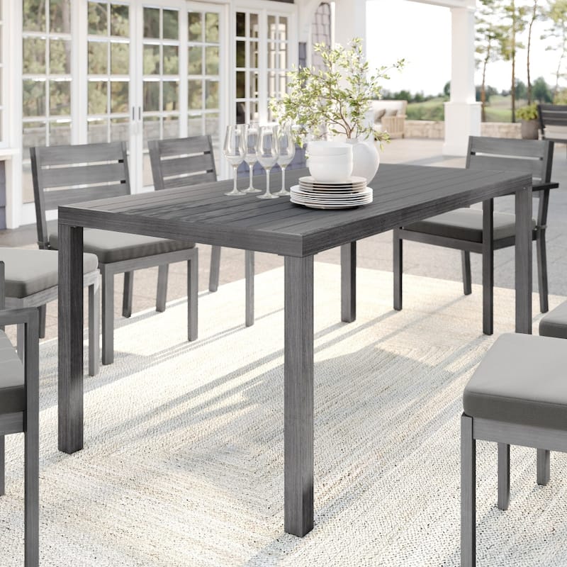 Martha Stewart 71" All-Weather Patio Dining Table with Umbrella Hole - 71"D x 35"W x 30"H