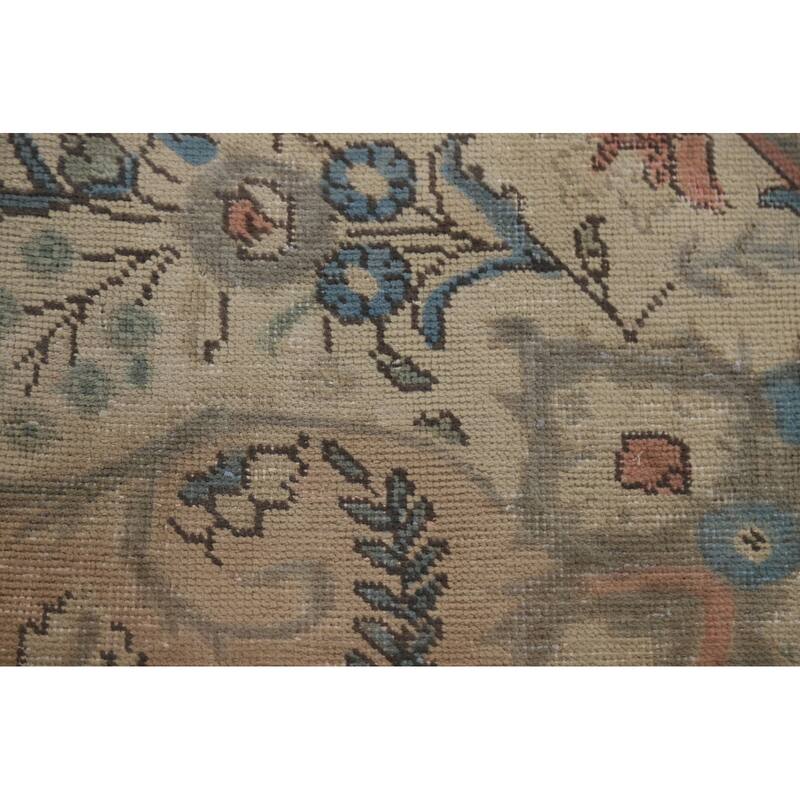 Hand Knotted Oriental 100% Wool Carpet Traditional Floral Pink Tabriz Area Rug - 12' 6'' X 9' 6''