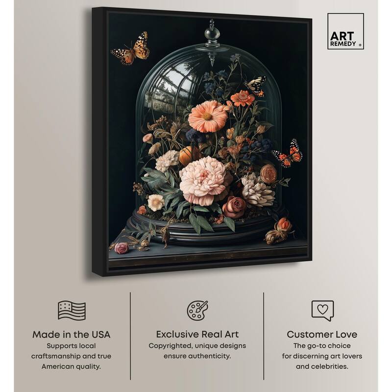 Bell Jar Garden I Canvas by Art Remedy
