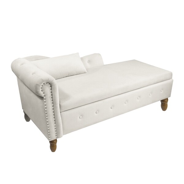 Modern Velvet Lounge Chair for Bedroom with Storage Pillow Bed Bath Beyond 37745892
