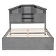 preview thumbnail 18 of 20, Full Size Wood Platform Bed with Storage Headboard and 2 Drawers