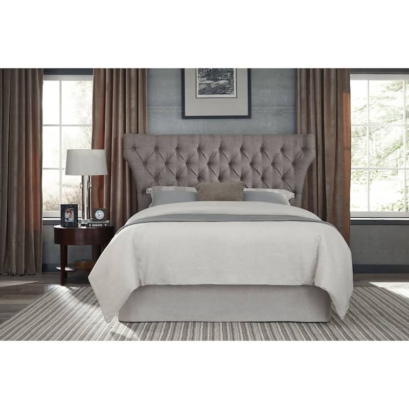 Melina Tufted Upholstered Headboard in Gray Linen