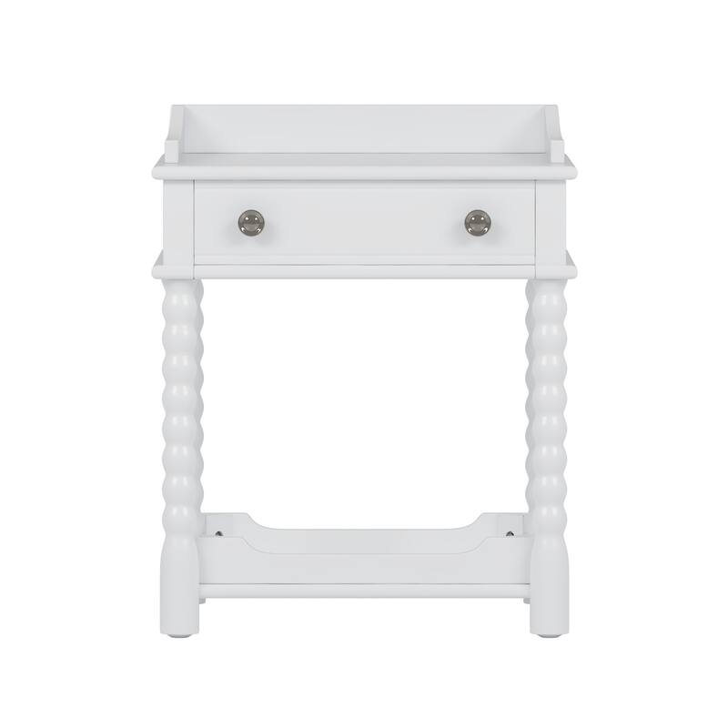24.6"H Retro Style Nightstand with Drawer,Shelf and Metal Handle
