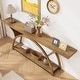 preview thumbnail 2 of 24, 2-Tier Narrow Long Console Sofa Table with Semi-Circular Frame for Entryway,Gray Hallway Accent Tables