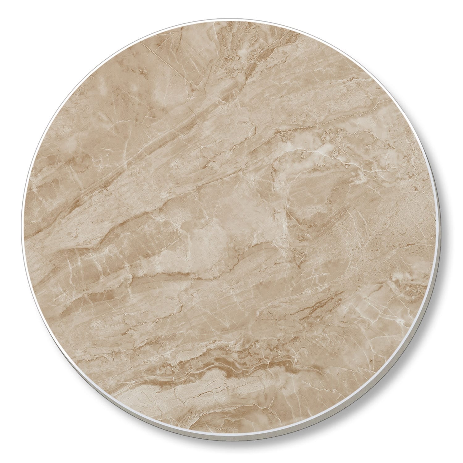 Absorbent Stone Beverage Coasters - Set of 4 - Taupe Marble - Multi-177