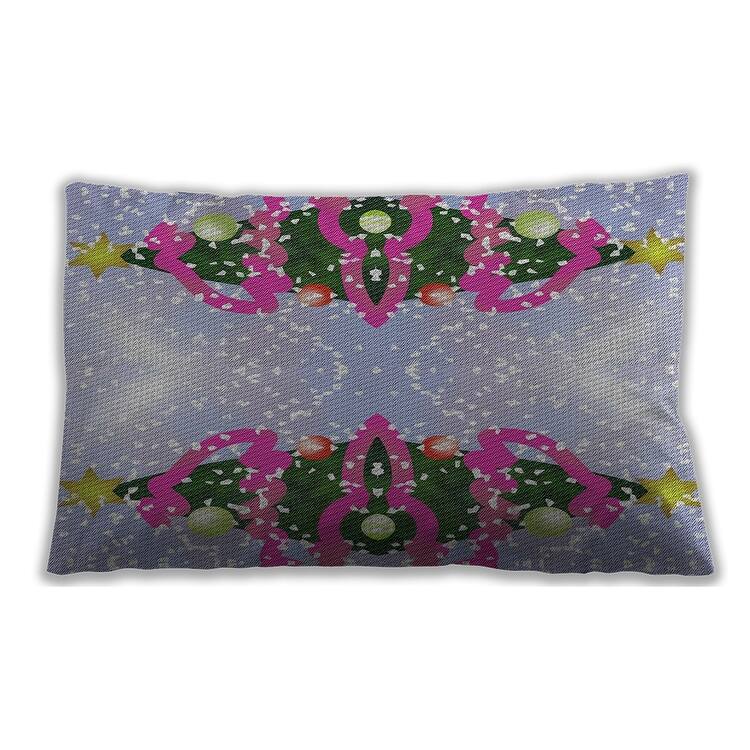 Ahgly Company Patterned IndoorOutdoor Viola Purple Lumbar Throw Pillow