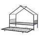 preview thumbnail 50 of 87, Metal House Bed with Trundle and Roof for Kids, Boys and Girls, Bedroom