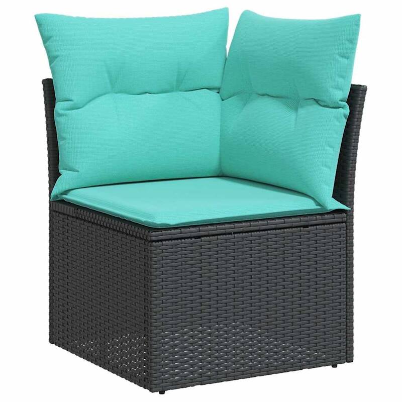 vidaXL Patio Sofa Set with Cushions Outdoor Furniture 9 Piece Poly Rattan