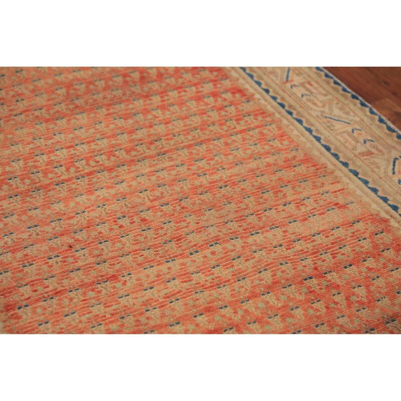 Hand Knotted Oriental 100% Wool Carpet Traditional All-Over Oranges & Rust Botemir Runner Rug - 10' 2'' X 3' 7''