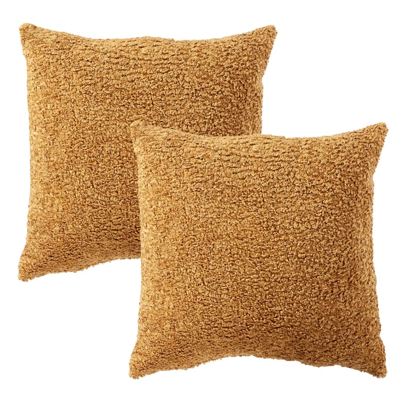 Sorra Home Indoor Soft-Textured Knife Edge Square Pillows (Set of 2)