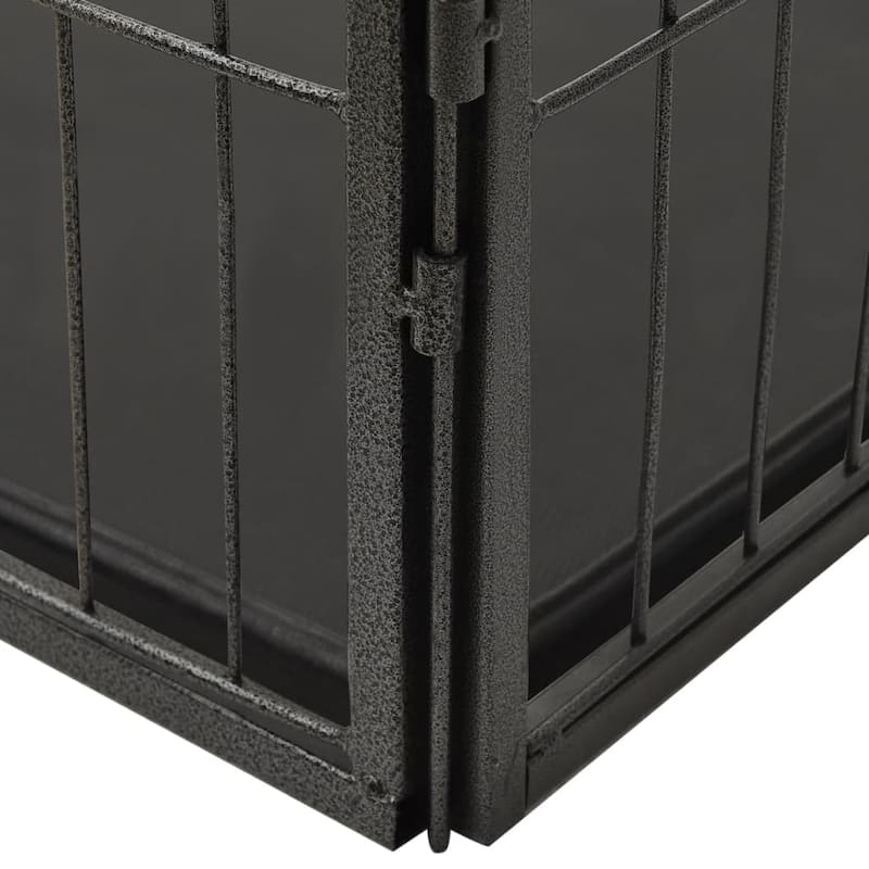 vidaXL Puppy Playpen Exercise Folding Enclosure Pet Kennel Cage Steel Black