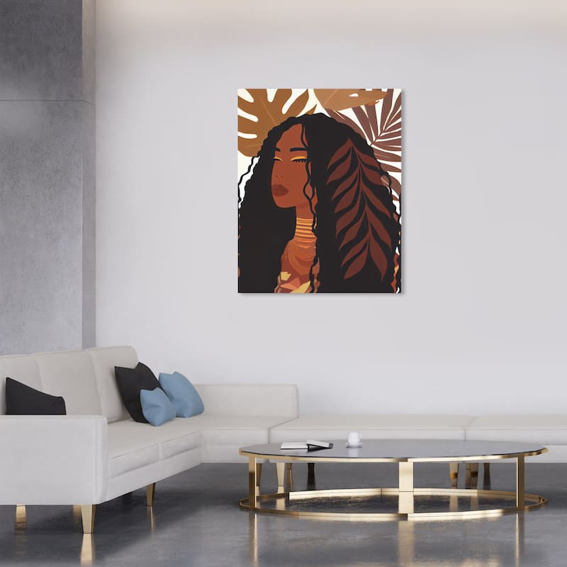 Wynwood Studio Fashion and Glam Nature Terracotta Diva Brown and Tropical Wall Art Canvas Print - 36 x 30