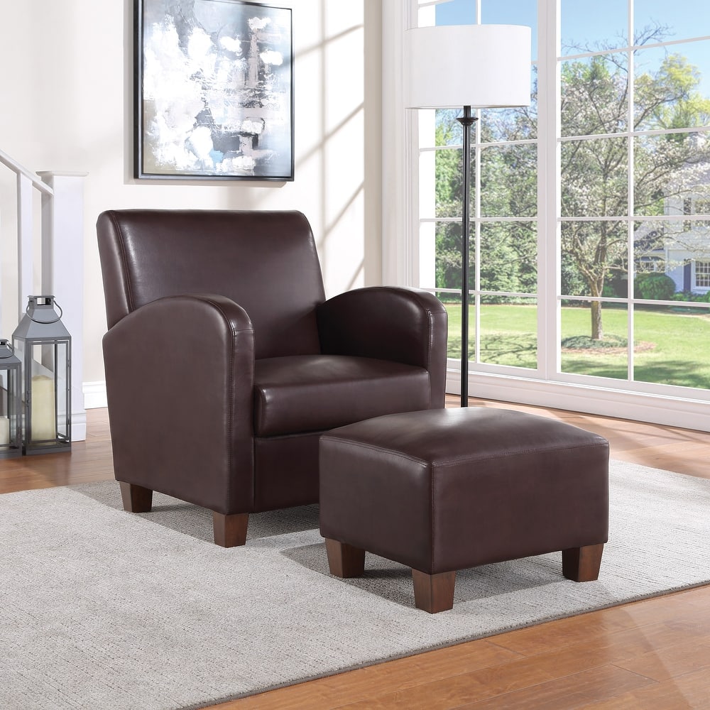 Aiden Chair & Ottoman with Espresso Legs