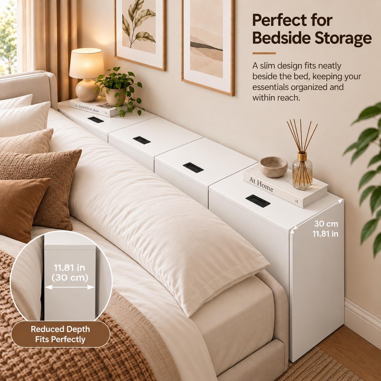MDF Modular Lift Top Storage Chest with Recessed Handles and Narrow ...