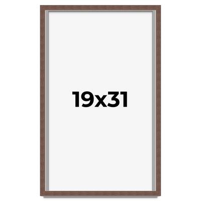 19x31 Shadow Box Frame Brown | 1.125 inches Deep Real Wood Rustic
