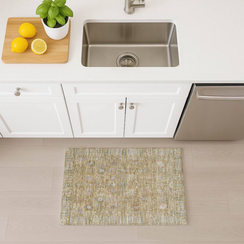 Machine Washable Indoor/ Outdoor Traditional Classic Chantille Rug