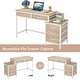 preview thumbnail 5 of 56, Computer Desk with 5 Drawers, Reversible Writing Desk with File Cabinet Printer Stand
