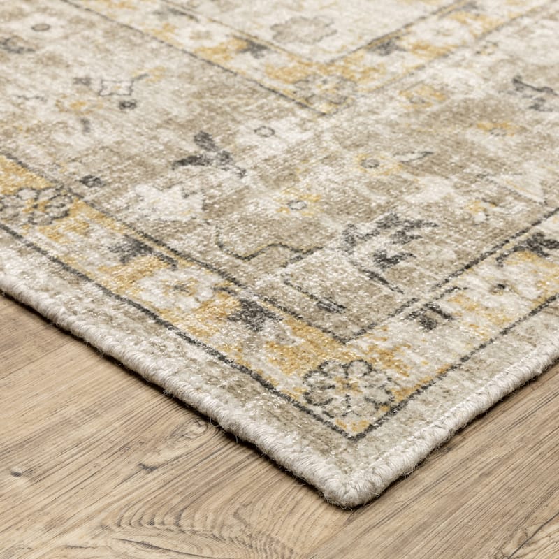 Style Haven Willett Oriental Area Rug. - 2' 6" x 10' - Beige/ Gold - Runner