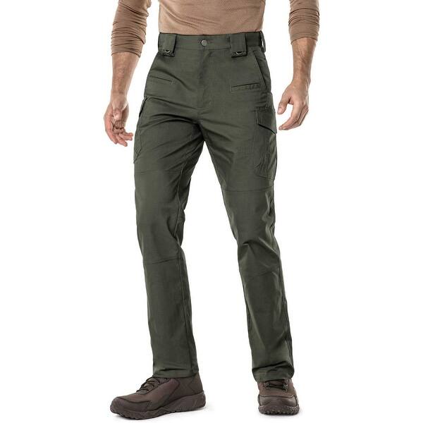 Shop Cqr Mens Pants Olive Green Size 34x30 Comfort Waist Cargo