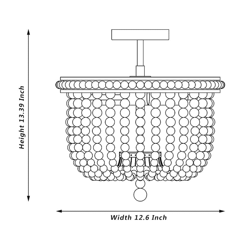 2 - Light 12.6'' Unique/Statement Bowl Flush Mount - 13.39''Hx12.6''Wx12.6''D